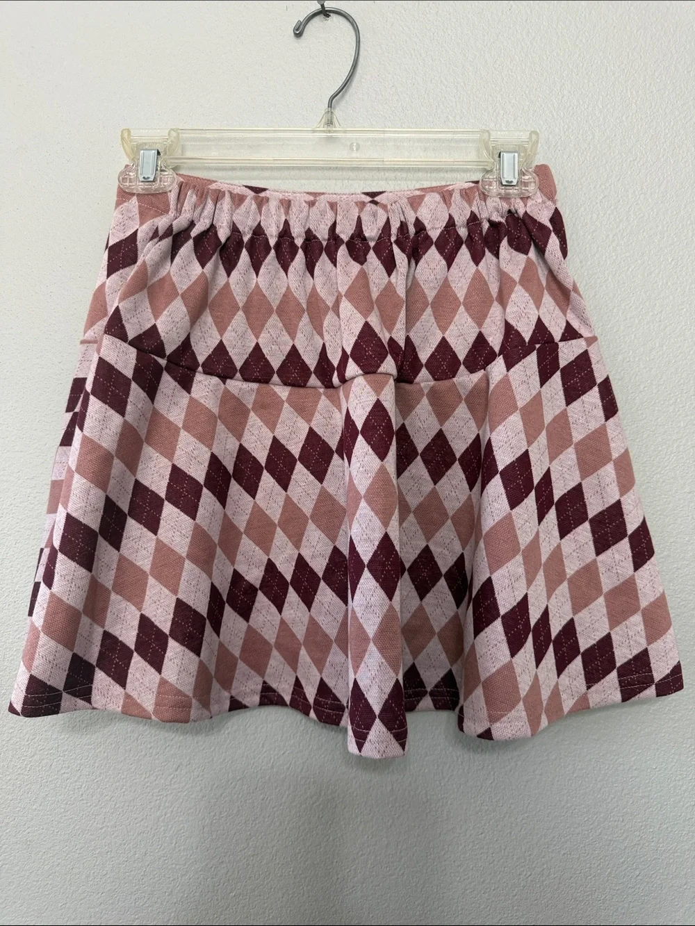 Pat Pat Girls Argyle Circle Skirt with Red Bow Accents Size 11-13 Years‎ NWOT